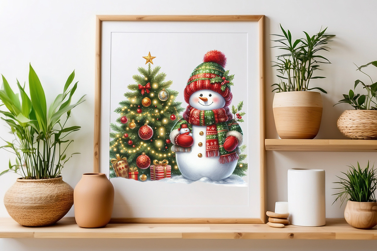 Christmas Cute Snowman Sublimation, a Seasonal Illustration by Craft Nest (Photo 4 of 4)