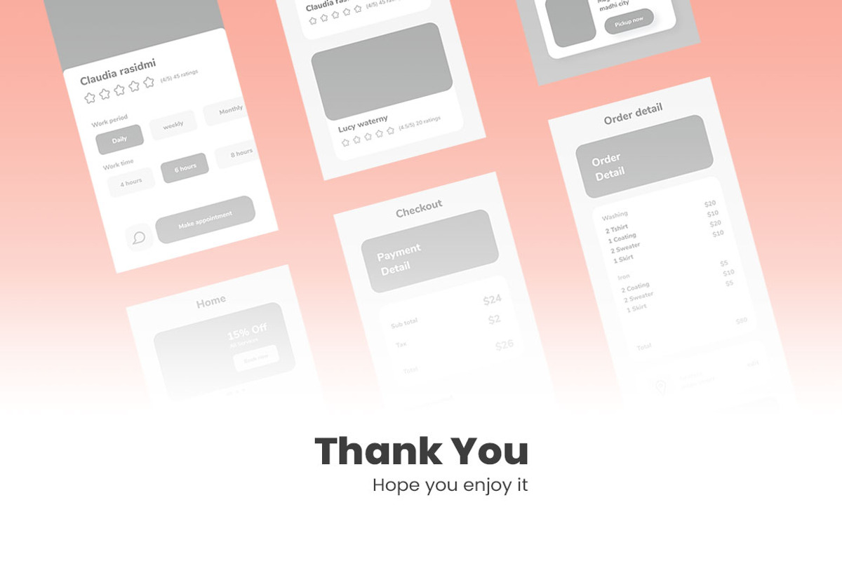 Laundry Service Wireframe Apps, a Websites & App Template by INSPR STD (Photo 10 of 11)