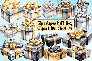 Christmas Gift Box Gold Silver, an Illustration by Wow Magic