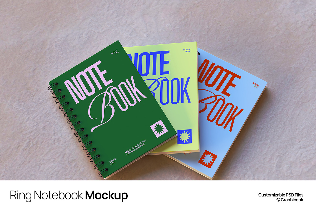 Ring Notebook Mockup, a Books & Magazine Mockup by graphicook