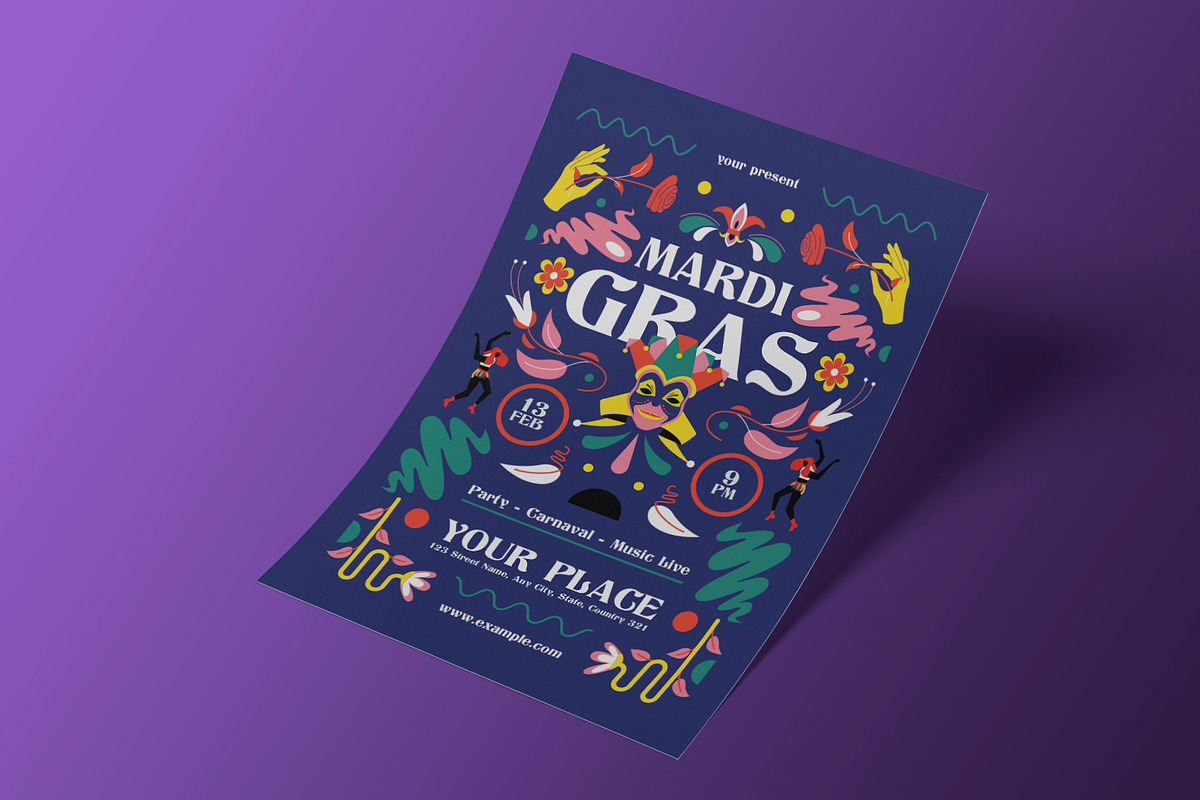 Mardi Gras Flyer, a Flyer Template by Neermana (Photo 2 of 4)
