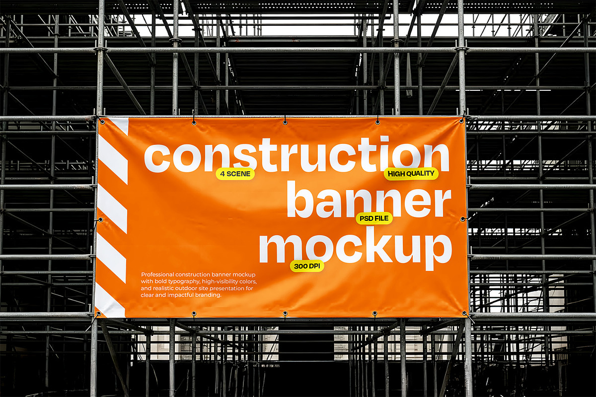 Construction Banner Mockup, an Advertising Mockup by Nathatype (Photo 8 of 9)