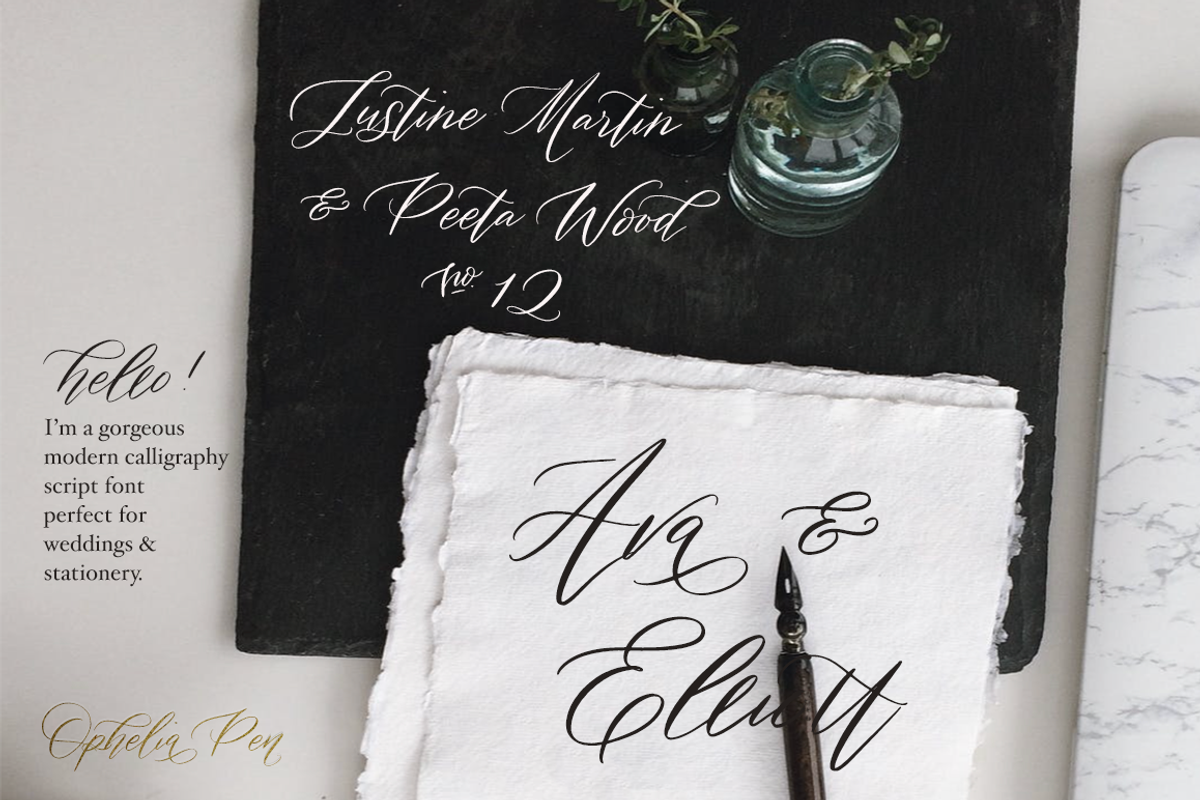 Ophelia Pen, a Script Font by KLUGE+CO (Photo 2 of 11)