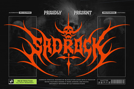 Sad Rock Typeface, a Blackletter Font by alit design