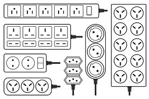 Power strips. Electric splitters and, an Object Illustration by YummyBuum
