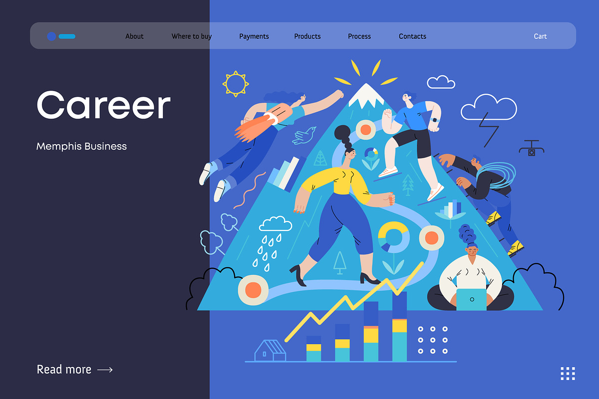 Memphis Business, vector illos, a Templates & Theme by Grivina's shop (Photo 24 of 27)