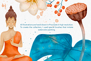Buddha watercolor clip art, an Illustration by ARTerria (Thumbnail 3 of 15)