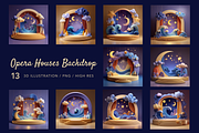 Opera House Backdrop, a Decorative Illustration by Picturesque Stories (Thumbnail 1 of 7)