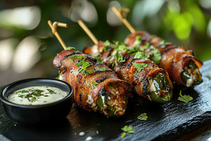 Spicy bites meet creamy delight, a Photo by Pavel_design