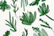 Green Inky Watercolour Flowers, an Illustration by Pixafied (Thumbnail 2 of 3)