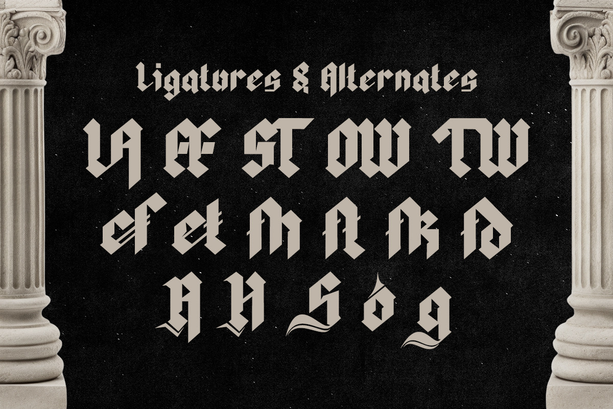 Maygers – Modern Gothic Blackletter, a Blackletter Font by RYS Design Studio (Photo 5 of 12)