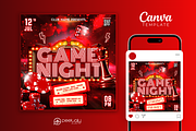 Game Night Flyer Canva Template, a Flyer Template by PeetalyStudioDesigns (Thumbnail 1 of 5)