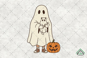 Halloween Ghost Cat, an Illustration by Craft Nest
