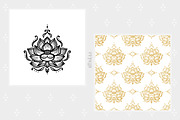 Mehndi Lotus Flowers set 1, a Pattern Graphic by AllNikArt (Thumbnail 6 of 6)