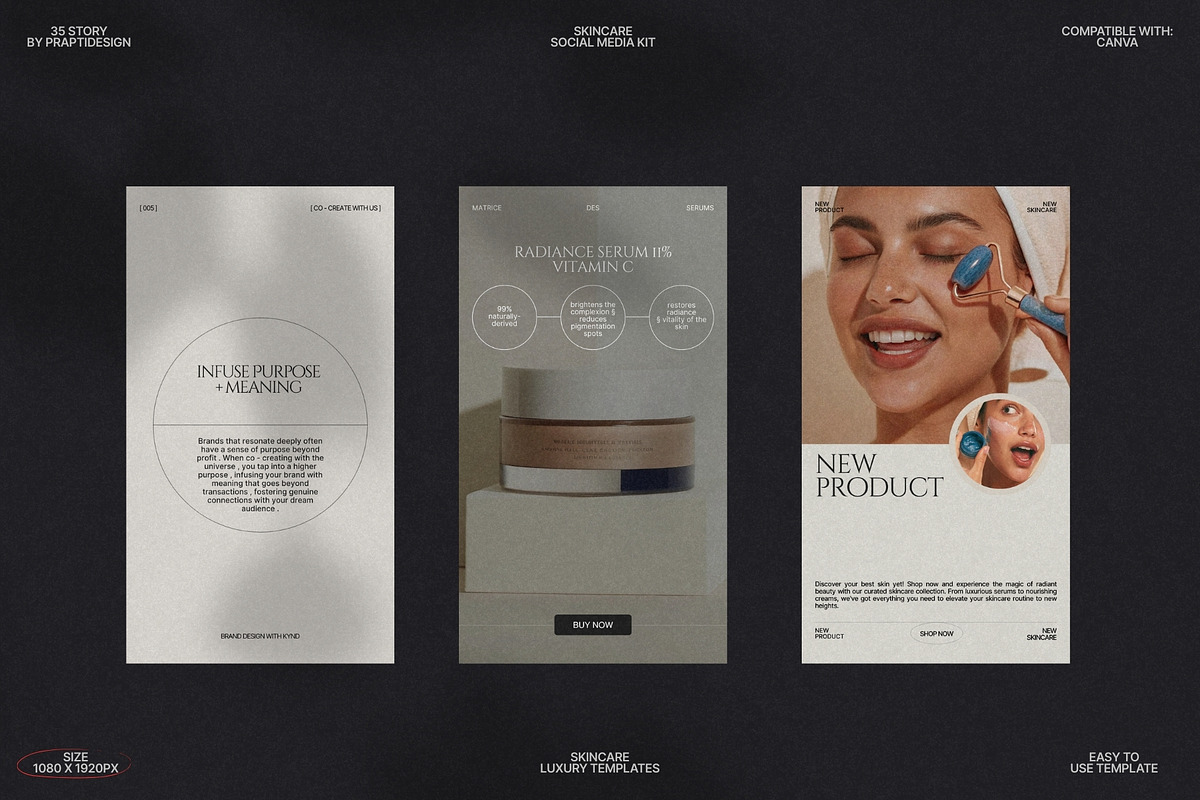 Skincare Story Templates Canva Kit preview 8