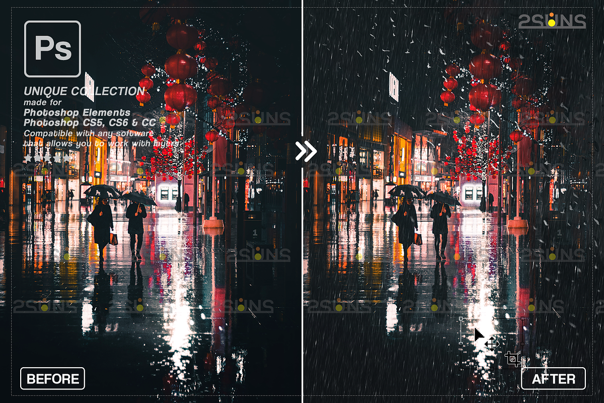 Rain Photoshop Overlays, an Object Graphic by 2SUNS (Photo 8 of 9)