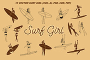 Surf Summer Girl Pack, a Person Illustration by Ben studio (Thumbnail 1 of 3)