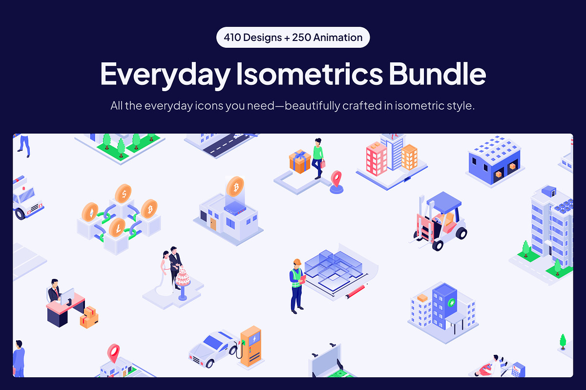 Everyday Isometric Bundle, a Finance Illustration by Vectors Market (Photo 1 of 18)