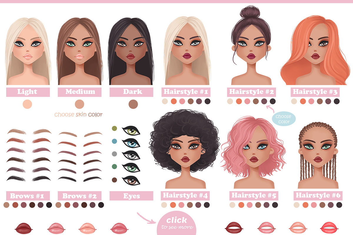 Girls portrait creator., a Person Illustration by Yana Lesiuk (Photo 3 of 11)