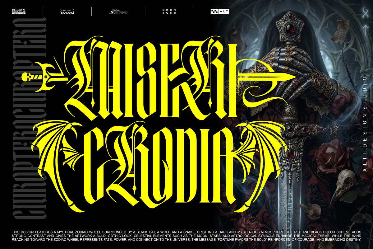 Mortal Blade Typeface, a Blackletter Font by alit design (Photo 12 of 20)