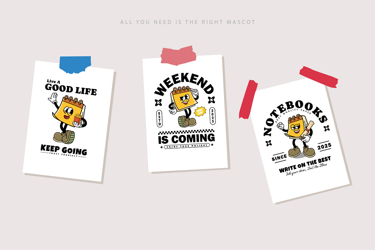 Notepad Mascot Characters, an Object Illustration by Allmostudio (Photo 3 of 5)