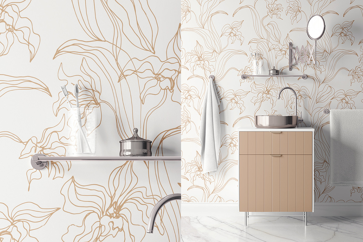 Outlined Orchids, a Decorative Illustration by MalyskaStudio (Photo 2 of 11)