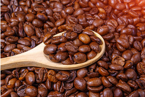 Roasted Coffee Beans, Close-up Of