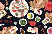 Sushi, hand drawn bundle, a Food Illustration by Good Studio (Thumbnail 2 of 32)