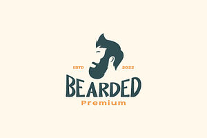 Man Head Bearded Style Cool Logo