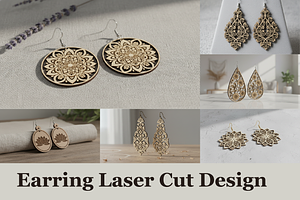 Flower Cut Earrings Pack, a Graphic by musafir_fashion