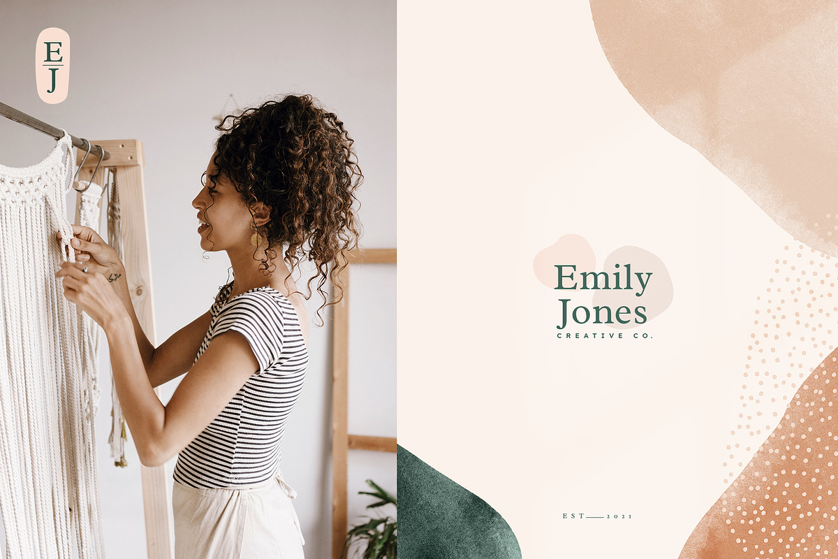 Earthy Abstract Shapes + Logos, a Texture Graphic by Basia Stryjecka (Photo 5 of 20)
