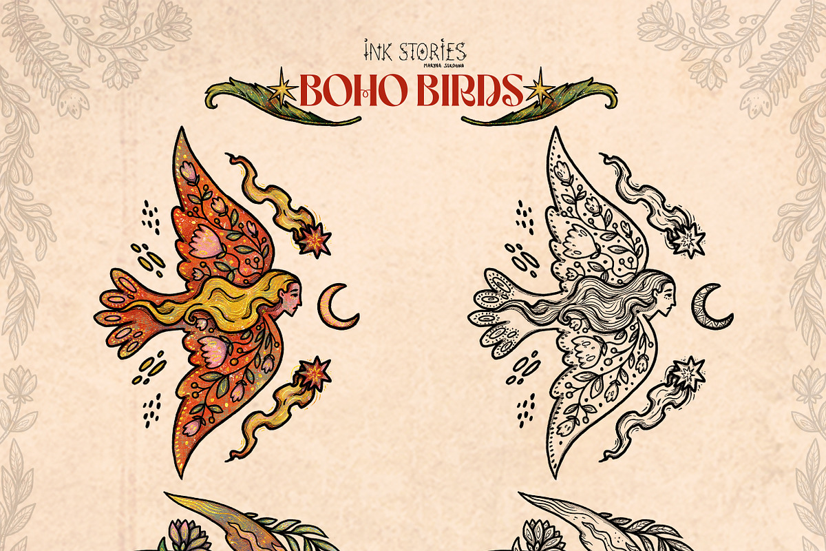 Boho Birds, an Animal Illustration by Ink Stories (Photo 7 of 16)