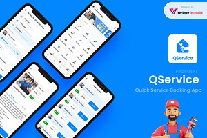 Service Booking App | Qservice, an UI Kit Template by Opus LabWorks