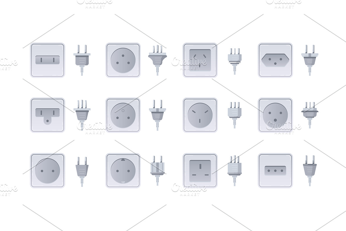Electric power sockets with, a Technology Illustration by the8monkey