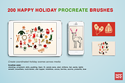 200 Happy Holiday Procreate Brushes, a Brush Add-On by CC CREATIVE CO (Thumbnail 2 of 16)