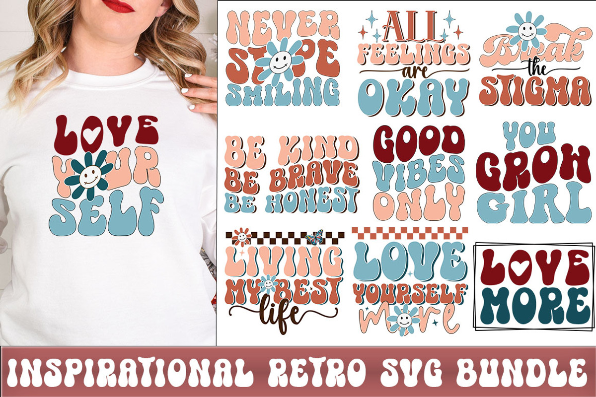 Inspirational Retro SVG Bundle, a Graphic by crative8112