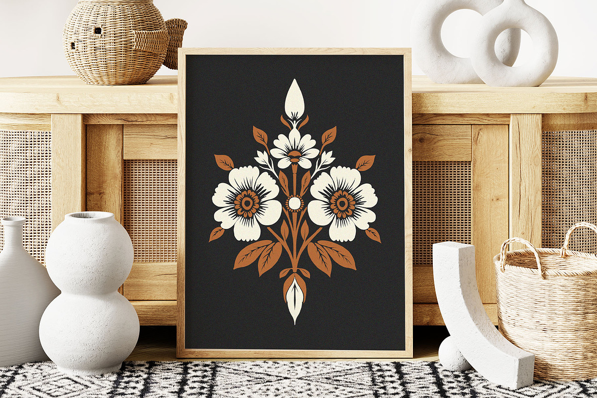 Linocut Flowers | Poster Builder, an Object Graphic by KetteCreate (Photo 12 of 12)