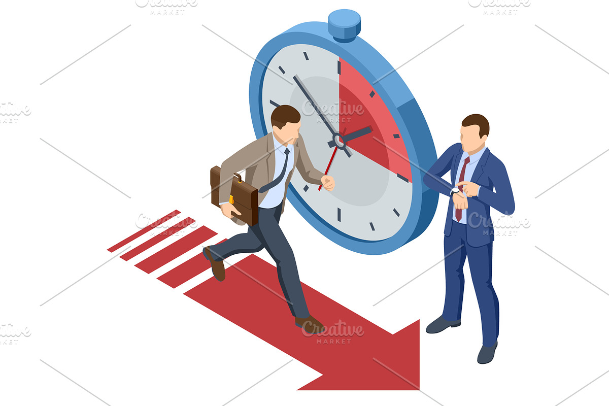 Isometric Project deadline. Deadline, a Finance Illustration by Golden Sikorka