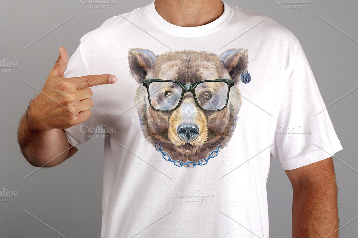 Cute watercolor bear, an Animal Illustration by Watercolor fantasy (Photo 2 of 5)