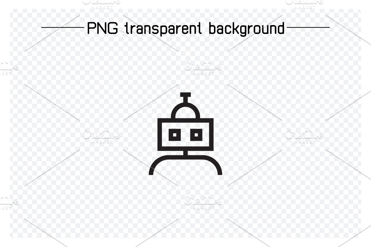 Cartoon Robot Profile Icons, an Outline Icon by Designfour (Photo 3 of 7)