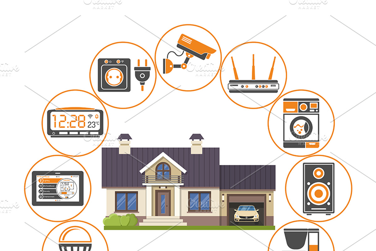 Smart Home and Internet of Things, a Technology Illustration by TAlex (Photo 3 of 7)