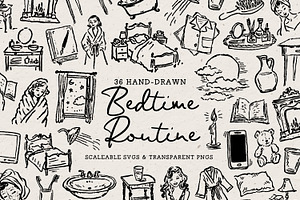 Bedtime Clipart, Sleep Doodles, an Object Illustration by The October Creative