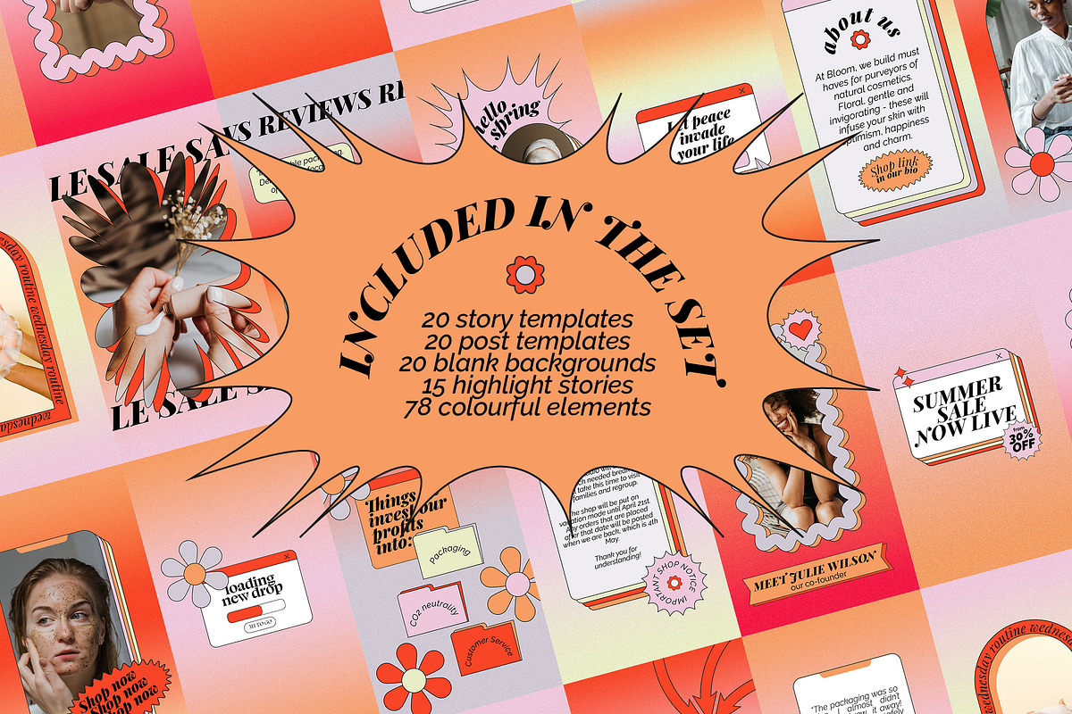 Skin Deep IG Template Kit, a Social Media Template by angelainthefields (Photo 2 of 10)