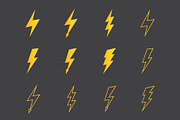 Lightnings Icons Set, an Outline Icon by Boyko Pictures (Thumbnail 6 of 7)