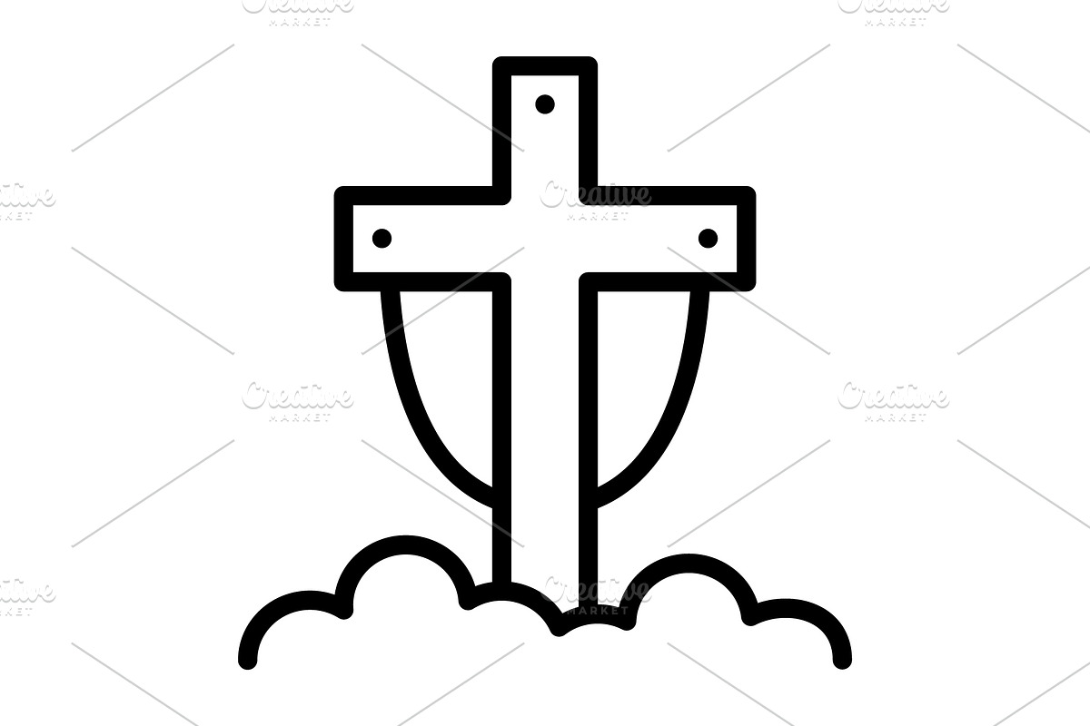 Cross jesus black cion, an Icon by Creative priyanka