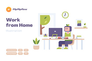 Work From Home Illustration