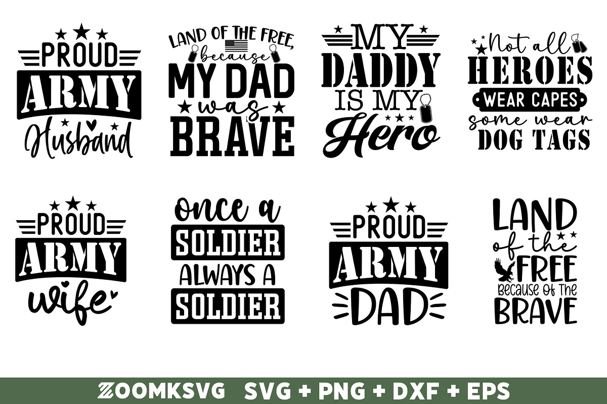 Military SVG Bundle 40 Designs, an Illustration by ZoomkSVG (Photo 5 of 7)