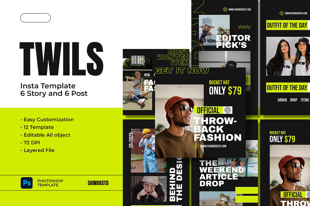 Twils Streetwear Instagram Template, a Social Media Template by Shinra Labs (Photo 1 of 5)