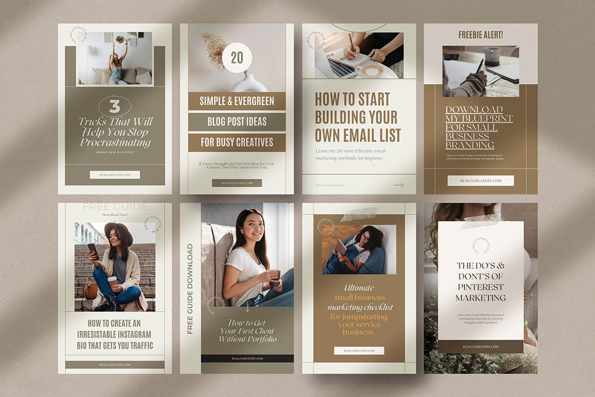 CANVA Aesthetic Pinterest Templates, a Social Media Template by AndrewPixel (Photo 9 of 10)