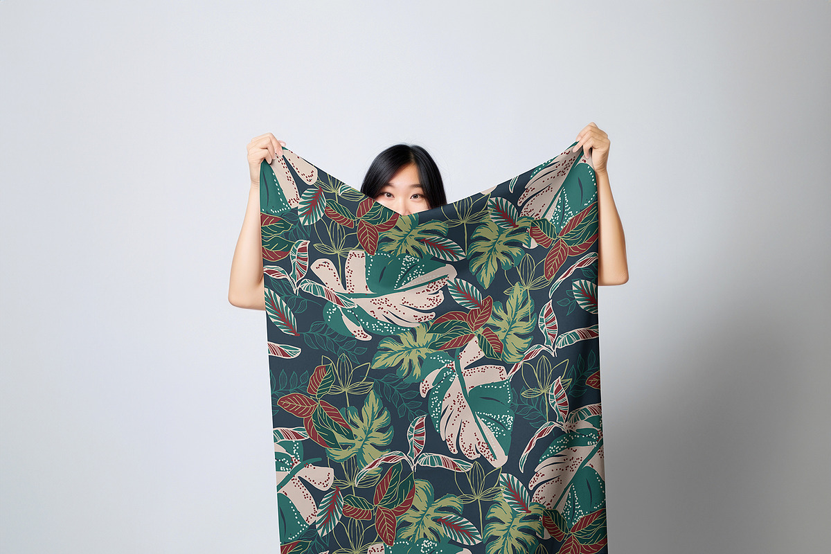 Tropical Leaves and Floral Pattern, a Pattern Graphic by StudioGemen (Photo 2 of 10)